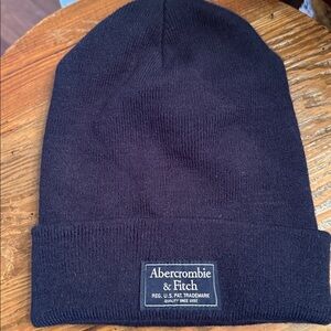 VINTAGE Classic Abercrombie & Fitch Black Navy Beanie w/ Logo